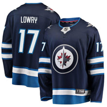 Load image into Gallery viewer, Adam Lowry #17 Winnipeg Jets Navy Breakaway Replica Jersey