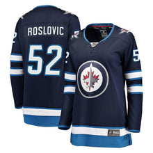 Load image into Gallery viewer, Jack Roslovic #52 Winnipeg Jets Women's Navy Breakaway Jersey