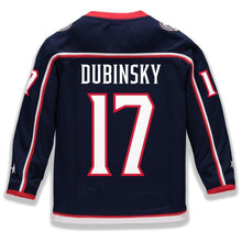 Load image into Gallery viewer, Brandon Dubinsky #17 Columbus Blue Jackets Youth Navy Home Replica Player Jersey