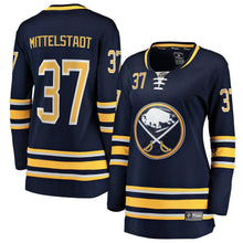 Load image into Gallery viewer, Casey Mittelstadt #37 Buffalo Sabres Women's Navy Home Breakaway Player Jersey