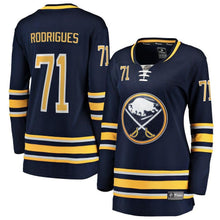 Load image into Gallery viewer, Evan Rodrigues #71 Buffalo Sabres Women's Navy Home Breakaway Player Jersey