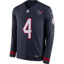 Load image into Gallery viewer, Deshaun Watson Houston Texans Navy Therma Long Sleeve Jersey