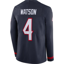 Load image into Gallery viewer, Deshaun Watson Houston Texans Navy Therma Long Sleeve Jersey