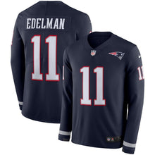 Load image into Gallery viewer, Julian Edelman New England Patriots Navy Therma Long Sleeve Jersey