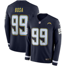 Load image into Gallery viewer, Joey Bosa Los Angeles Chargers Navy Therma Long Sleeve Jersey