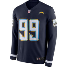 Load image into Gallery viewer, Joey Bosa Los Angeles Chargers Navy Therma Long Sleeve Jersey