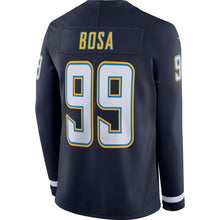 Load image into Gallery viewer, Joey Bosa Los Angeles Chargers Navy Therma Long Sleeve Jersey