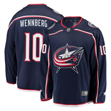 Load image into Gallery viewer, Alexander Wennberg #10 Columbus Blue Jackets Navy Breakaway Jersey