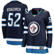 Load image into Gallery viewer, Bogdan Kiselevich #52 Winnipeg Jets Women's Navy Home Breakaway Player Jersey