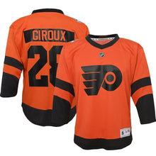 Load image into Gallery viewer, Claude Giroux #28 Philadelphia Flyers Youth Orange 2019 NHL Stadium Series Replica Player Jersey