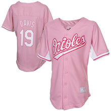 Load image into Gallery viewer, Chris Davis #19 Baltimore Orioles Youth Girl's Pink Harvey Batting Practice Jersey