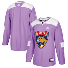 Load image into Gallery viewer, Florida Panthers Purple 2018 Hockey Fights Cancer Blank Practice Jersey
