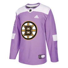 Load image into Gallery viewer, Boston Bruins Purple Hockey Fights Cancer Practice Jersey