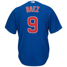 Load image into Gallery viewer, Javier Baez #9 Chicago Cubs White/Royal Cool Base Player Jersey