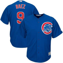 Load image into Gallery viewer, Javier Baez #9 Chicago Cubs White/Royal Cool Base Player Jersey