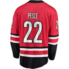 Load image into Gallery viewer, Brett Pesce #22 Carolina Hurricanes Red Breakaway Player Jersey