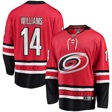 Load image into Gallery viewer, Justin Williams #14 Carolina Hurricanes Red Breakaway Player Jersey