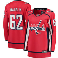 Load image into Gallery viewer, Carl Hagelin #62 Washington Capitals Women's Red Home Breakaway Player Jersey