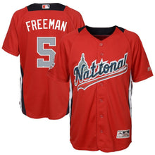 Load image into Gallery viewer, Freddie Freeman #5 National League Youth Red 2018 MLB All-Star Game Home Run Derby Player Jersey