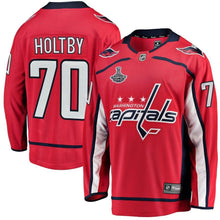 Load image into Gallery viewer, Braden Holtby #70 Washington Capitals Youth Red 2018 Stanley Cup Champions Home Breakaway Player Jersey