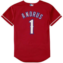 Load image into Gallery viewer, Elvis Andrus #1 Texas Rangers Youth Red Alternate Official Cool Base Player Jersey