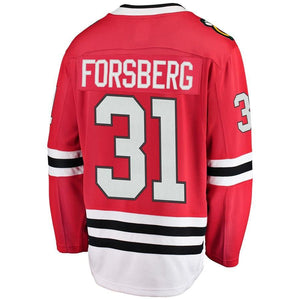 Anton Forsberg #31 Chicago Blackhawks Red Breakaway Player Jersey