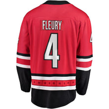 Load image into Gallery viewer, Haydn Fleury #4 Carolina Hurricanes Red Breakaway Player Jersey