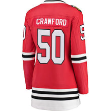 Load image into Gallery viewer, Corey Crawford #50 Chicago Blackhawks Women's Red Breakaway Player Jersey