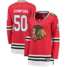 Load image into Gallery viewer, Corey Crawford #50 Chicago Blackhawks Women's Red Breakaway Player Jersey