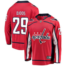 Load image into Gallery viewer, Christian Djoos #29 Washington Capitals Youth Red Breakaway Player Jersey