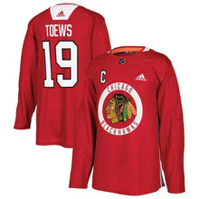 Load image into Gallery viewer, Jonathan Toews #19 Chicago Blackhawks Red Practice Player Jersey