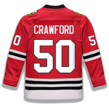 Load image into Gallery viewer, Corey Crawford # 50 Chicago Blackhawks Youth Red Replica Player Jersey