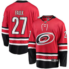 Load image into Gallery viewer, Justin Faulk #27 Carolina Hurricanes Red Breakaway Player Jersey