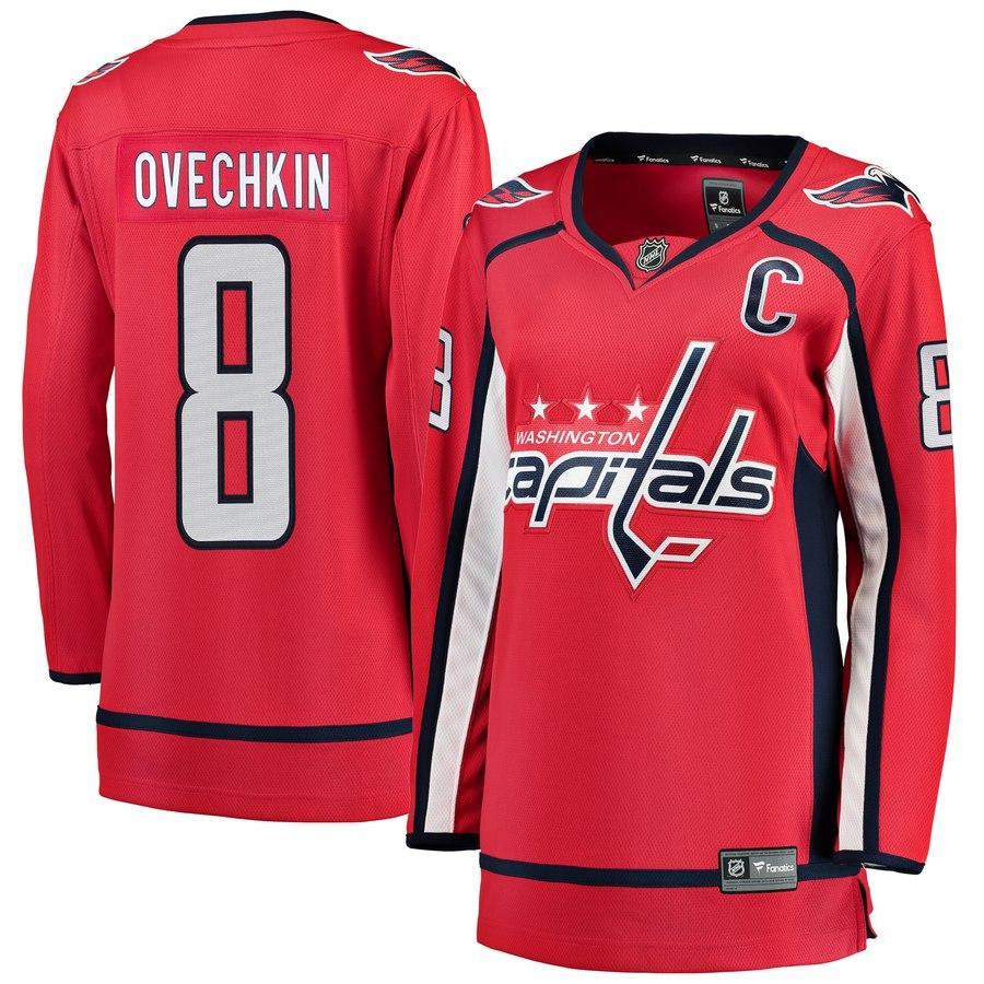 Alexander Ovechkin #8 Washington Capitals Women's Red Home Breakaway Player Jersey