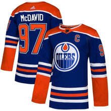 Load image into Gallery viewer, Connor McDavid #97 Edmonton Oilers Orange/Royal Alternate Player Jersey