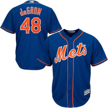 Load image into Gallery viewer, Jacob deGrom #48 New York Mets White/Royal Cool Base Player Jersey