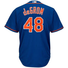 Load image into Gallery viewer, Jacob deGrom #48 New York Mets White/Royal Cool Base Player Jersey