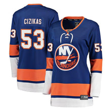 Load image into Gallery viewer, Casey Cizikas #53 New York Islanders Women's Royal Breakaway Player Jersey