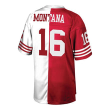 Load image into Gallery viewer, Joe Montana #16 San Francisco 49ers Scarlet/White 1990 Retired Player Split Replica Jersey