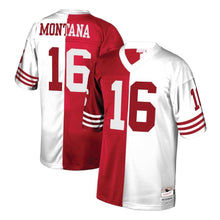 Load image into Gallery viewer, Joe Montana #16 San Francisco 49ers Scarlet/White 1990 Retired Player Split Replica Jersey