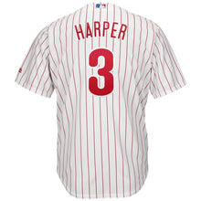 Load image into Gallery viewer, Bryce Harper #3 Philadelphia Phillies Youth White/Scarlet Home Official Cool Base Player Jersey