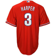 Load image into Gallery viewer, Bryce Harper #3 Philadelphia Phillies Youth Scarlet Cool Base Replica Player Jersey