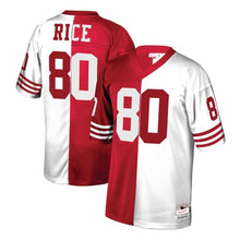 Load image into Gallery viewer, Jerry Rice #80 San Francisco 49ers Scarlet/White 1990 Retired Player Split Replica Jersey