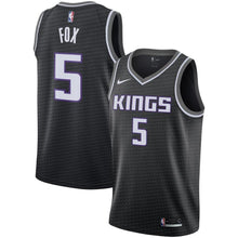 Load image into Gallery viewer, De'Aaron Fox #5 Sacramento Kings Purple Mens Swingman Jersey - Icon Edition