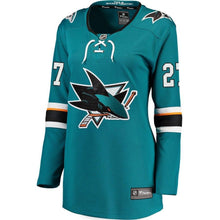 Load image into Gallery viewer, Joonas Donskoi #27 San Jose Sharks Women's Teal Breakaway Jersey