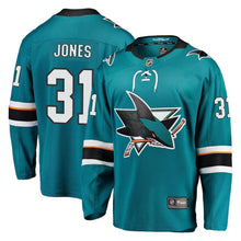 Load image into Gallery viewer, Aaron Dell #30 San Jose Sharks Youth Teal Breakaway Player Jersey