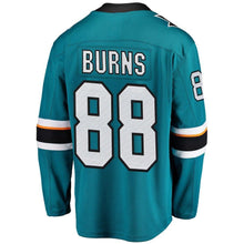 Load image into Gallery viewer, Brent Burns #88 San Jose Sharks Youth Teal Home Breakaway Player Jersey