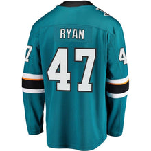 Load image into Gallery viewer, Joakim Ryan #47 San Jose Sharks Youth Teal Breakaway Player Jersey