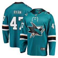 Load image into Gallery viewer, Joakim Ryan #47 San Jose Sharks Youth Teal Breakaway Player Jersey