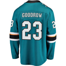 Load image into Gallery viewer, Barclay Goodrow #23 San Jose Sharks Youth Teal Breakaway Player Jersey